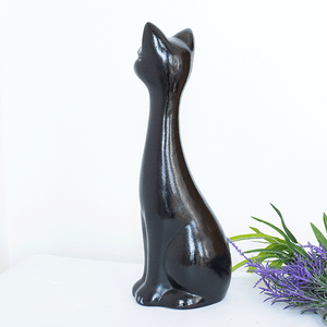 Кот Кит 40 см чёрный глянцевый