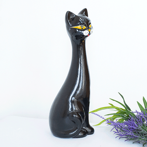 Кот Кит 40 см чёрный глянцевый