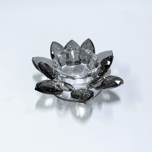 Подсвечник Лотос 11 см обсидиант кристалл