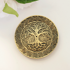 Подставка для благовоний Древо Жизни 10 см античное золото