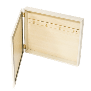 Ключница 4 крючка 30х25 см Карта мира выбеленный дуб