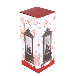 Новогодний фонарь Дед Мороз с елкой 32 см подсветка