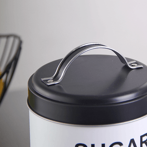 Банка Сканди с крышкой 1 л Сахар белая с черным