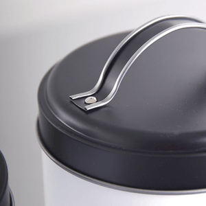 Банка Сканди с крышкой 1 л Сахар белая с черным