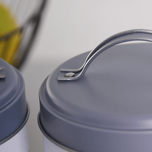 Банки Сканди для хранения Набор 3 шт по 1 л белые с серой крышкой