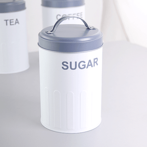 Банки Сканди для хранения Набор 3 шт по 1 л белые с серой крышкой