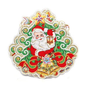 Гирлянда растяжка новогодняя Дед Мороз и колокольчик 180 см