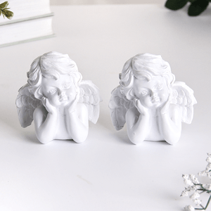 Фигурка Ангелочек бюст 2 шт 8х9 см белый