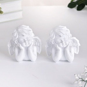 Фигурка Ангелочек бюст 2 шт 8х9 см белый