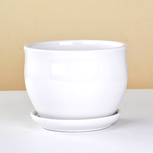 Кашпо Камилла 1 л белая глянцевая керамика