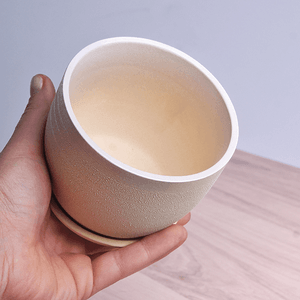 Кашпо для суккулентов Кейли 0,4 л фактурное оливковое фиксированный поддон