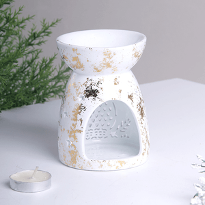 Аромалампа Классика 11 см Сова белая с золотом