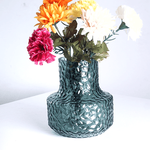 Ваза Кейт 16х18 см рельефная изумрудная прозрачная