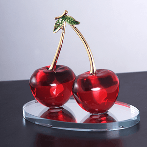 Фигурка хрустальная Вишенки 11х9 см красные с золотом