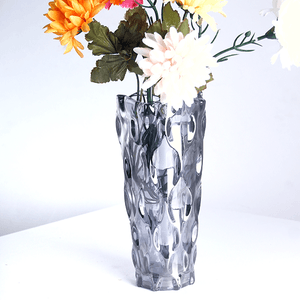 Ваза Каллиста 24 см дымчатая с перламутром