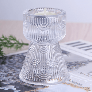 Подсвечник Глория 9 см рельефный прозрачный
