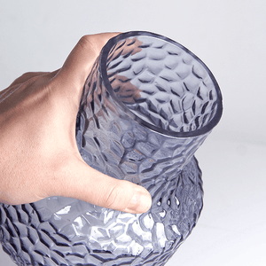 Ваза Кейт 16х18 см рельефная дымчатая прозрачная