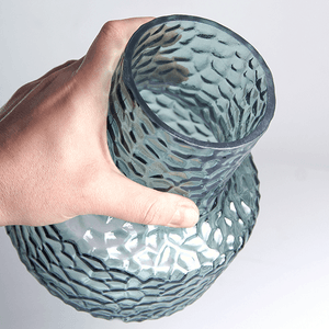 Ваза Кейт 16х18 см рельефная изумрудная прозрачная