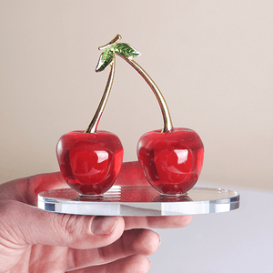 Фигурка хрустальная Вишенки 11х9 см красные с золотом