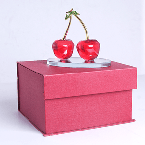 Фигурка хрустальная Вишенки 11х9 см красные с золотом