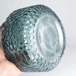 Ваза Кейт 16х18 см рельефная изумрудная прозрачная