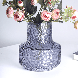 Ваза Кейт 16х18 см рельефная дымчатая прозрачная