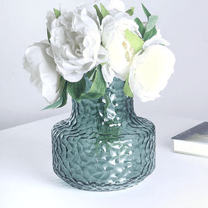 Ваза Кейт 16х18 см рельефная изумрудная прозрачная