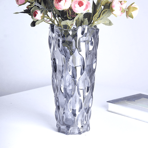 Ваза Каллиста 24 см дымчатая с перламутром