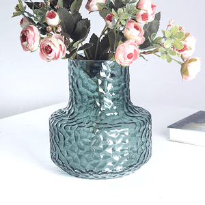 Ваза Кейт 16х18 см рельефная изумрудная прозрачная