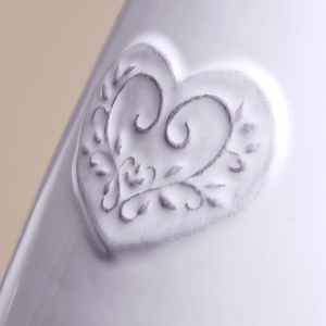 Ваза Кувшин Сердце Флора 11х21 см белая