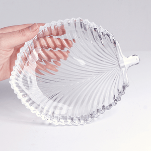 Блюдо Лист 16х20 см рельефное стекло