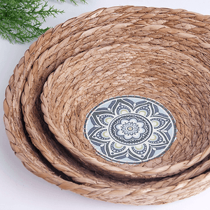 Корзина мягкая для хранения Цветок Набор 3 шт 30,25,20 см водный гиацинт