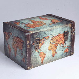 Шкатулка Кейс 20х12х14 см карта мира цветная