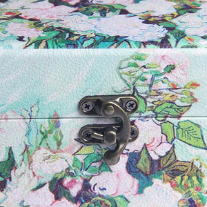 Шкатулка Кейс 20х12х14 см цветы голубая