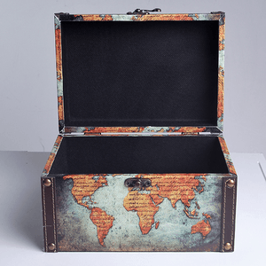 Шкатулка Кейс 20х12х14 см карта мира цветная