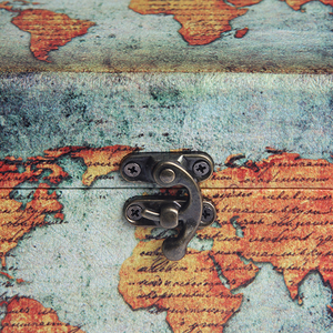 Шкатулка Кейс 20х12х14 см карта мира цветная