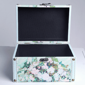 Шкатулка Кейс 20х12х14 см цветы голубая