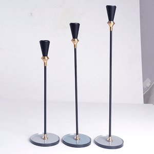 Подсвечник Набор 3 шт Прима 35 30 25 см черные с золотом