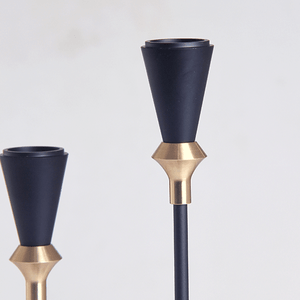 Подсвечник Набор 3 шт Прима 35 30 25 см черные с золотом