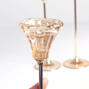 Подсвечник Набор 3 шт Делия 28 23 19 см цветное стекло золотоые ножки