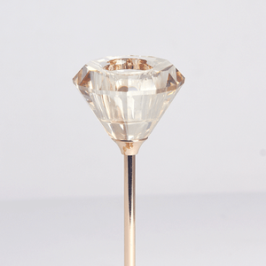 Подсвечник Набор 3 шт Кристалл 28 22 18 см цветное стекло золотые ножки