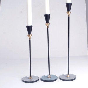 Подсвечник Набор 3 шт Прима 35 30 25 см черные с золотом