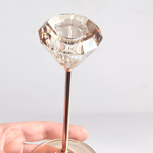 Подсвечник Набор 3 шт Кристалл 28 22 18 см цветное стекло золотые ножки