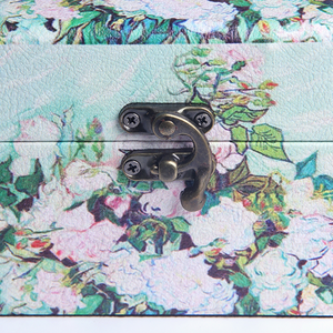 Шкатулка Кейс 17х10х11 см цветы голубая