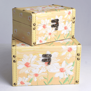 Шкатулка Кейс 17х10х11 см ромашки желтая