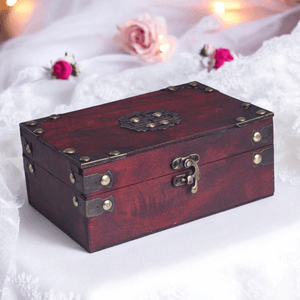 Шкатулка Двойное счастье 18х8х12 см под красное дерево