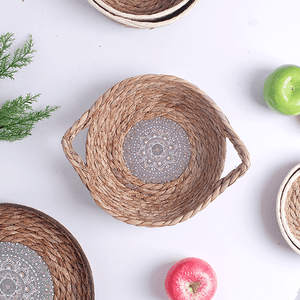 Корзина для хранения с ручками мягкая Цветок 28х7х23 см водный гиацинт