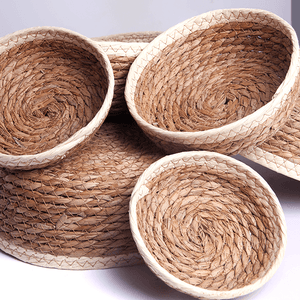 Корзина мягкая для хранения Набор 7 шт 28,26,22,20,18,17,15 см водный гиацинт