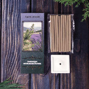 Благовония безосновные Лаванда Можжевельник Набор 10 шт с подставкой