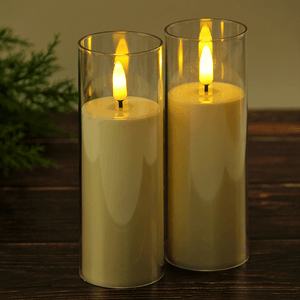 Свечи светодиодные Набор 2 шт по 15 см белые гладкие